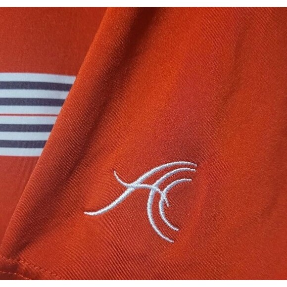 FOOTJOY Mens Red Golf Polo Shirt Size L Striped Short Sleeve Performance Top - Picture 3 of 5